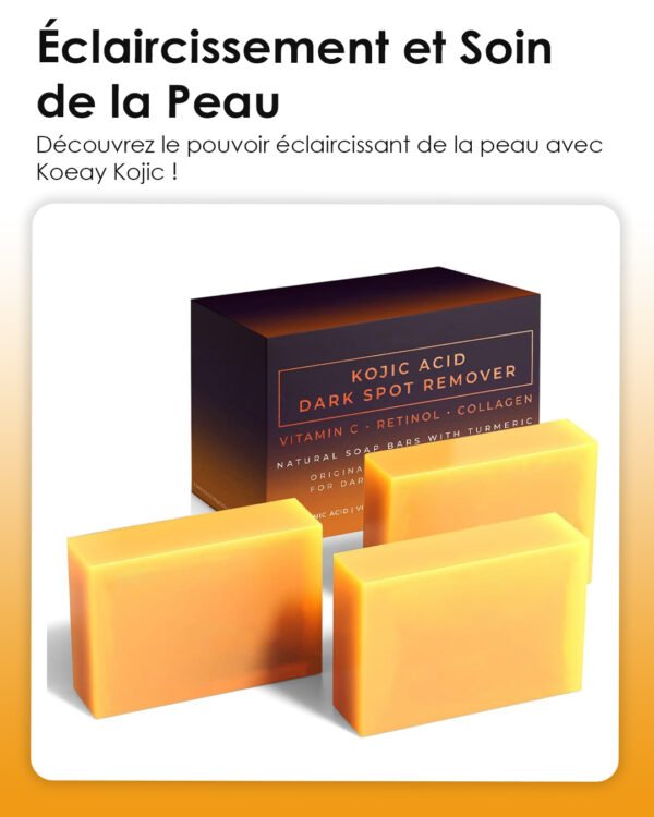 Naturel miel curcuma acide kojique savon pour blanchiment de la peau ( 2 pieces)