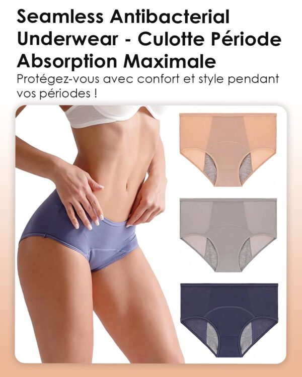 Caleçon hygiénique à 4 couches, confortable et à séchage rapide
