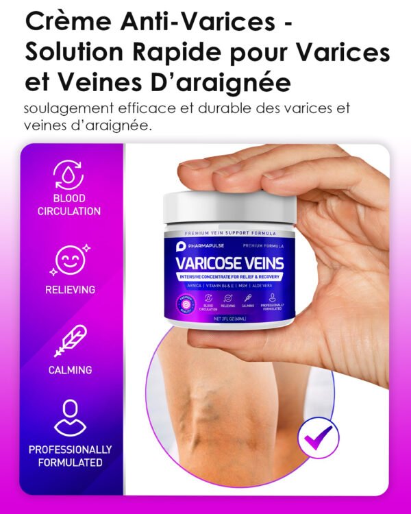 Crème Anti-Varices et Veines d'araignée - ( La crème la plus vendue aux États-Unis  )