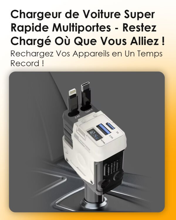 Chargeur de voiture super rapide multiportes